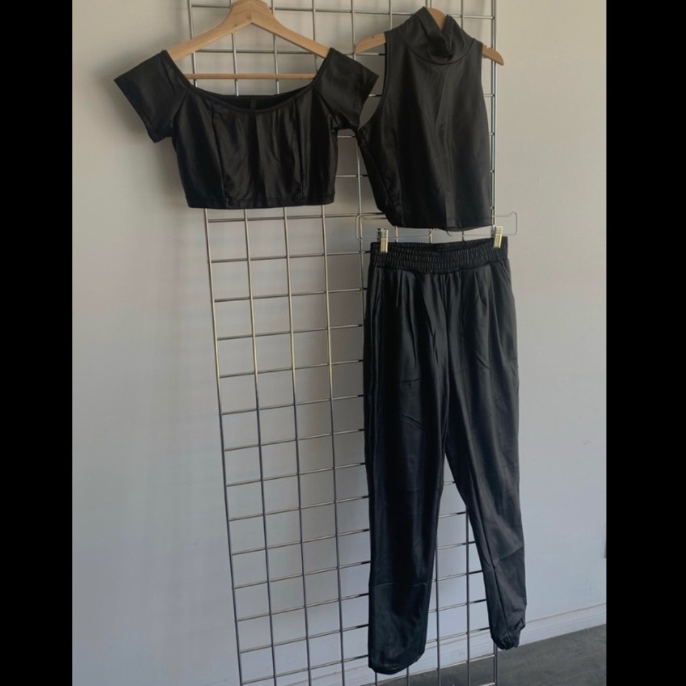 Faux 3pc leather outfit....